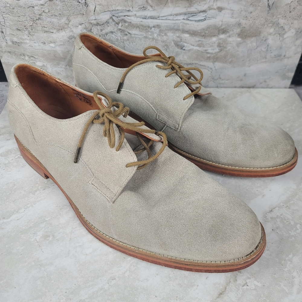 J. Shoes INDI Cream Suede Leather Buck Derby Business Shoes 11.5